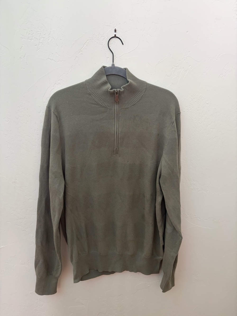 Brooks Brothers Men's Olive Green Half-Zip Sweater